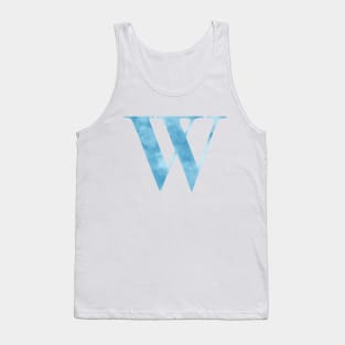 Clouds Blue Sky Initial Letter W Tank Top